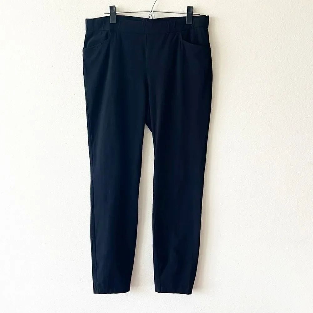 Eileen Fisher Black Back Ankle Zip Trouser Pants